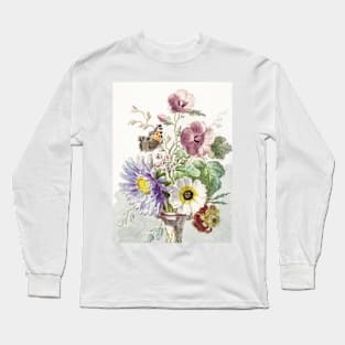 Bouquet of Flowers with a Butterfly by William van Leen (1763–1825) Long Sleeve T-Shirt